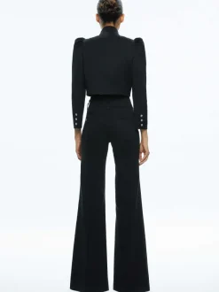 Women Alice and Olivia Addison Bow Collar Cropped Jacket
