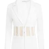 Women Alice and Olivia Alexia Fitted Sheer Corset Blazer