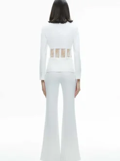 Women Alice and Olivia Alexia Fitted Sheer Corset Blazer