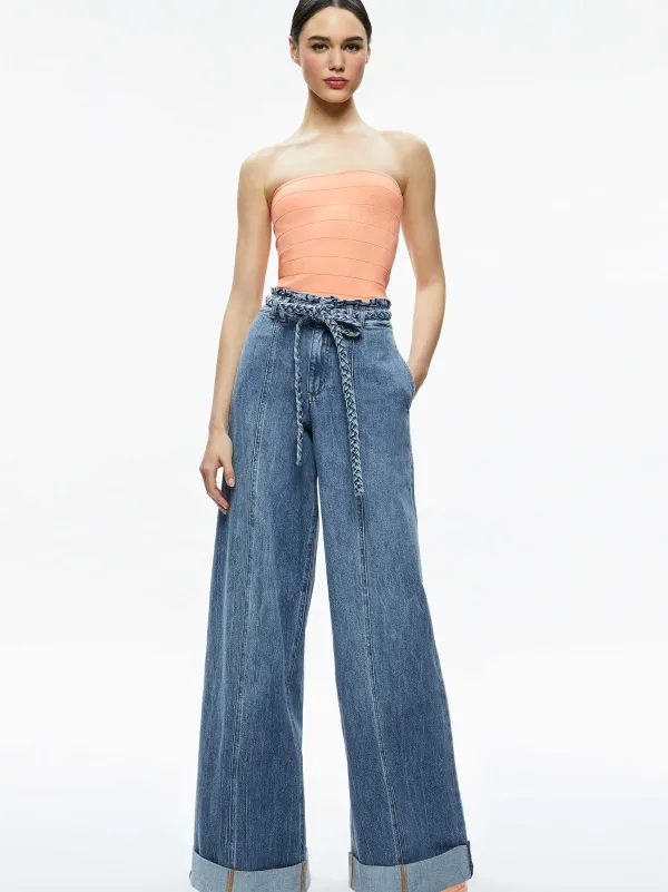 Women Alice and Olivia Alison Full Length Tube Top