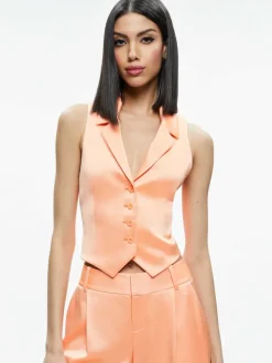 Women Alice and Olivia Amber Collared Vest