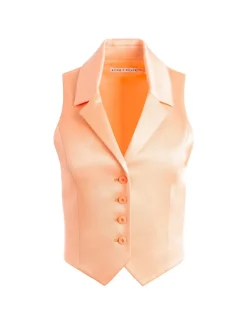 Women Alice and Olivia Amber Collared Vest + Eric Low Rise Pant