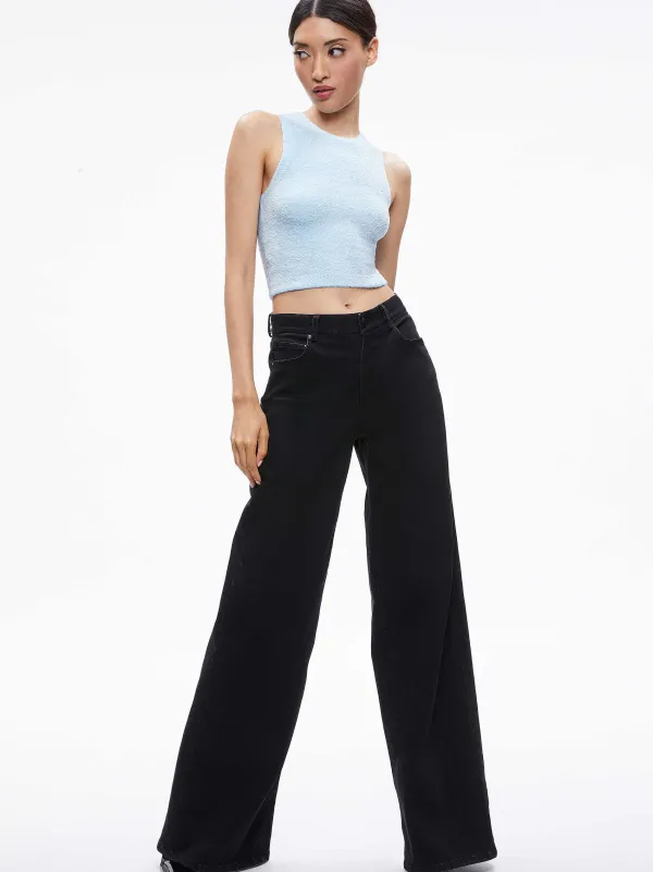 Women Alice and Olivia Amity Sleeveless Cropped Tank