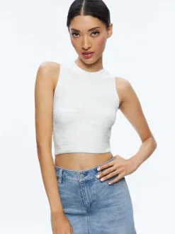 Women Alice and Olivia Amity Sleeveless Cropped Tank
