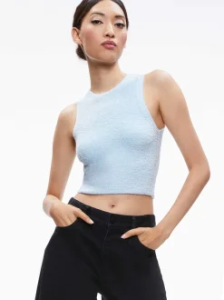 Women Alice and Olivia Amity Sleeveless Cropped Tank