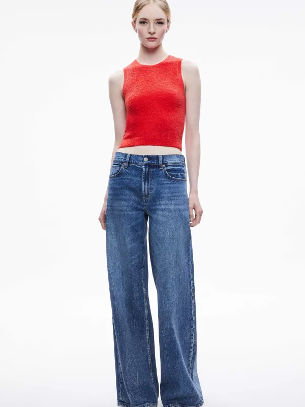 Women Alice and Olivia Amity Sleeveless Cropped Tank