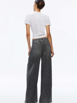 Women Alice and Olivia Anders Low Rise Pleated Jean