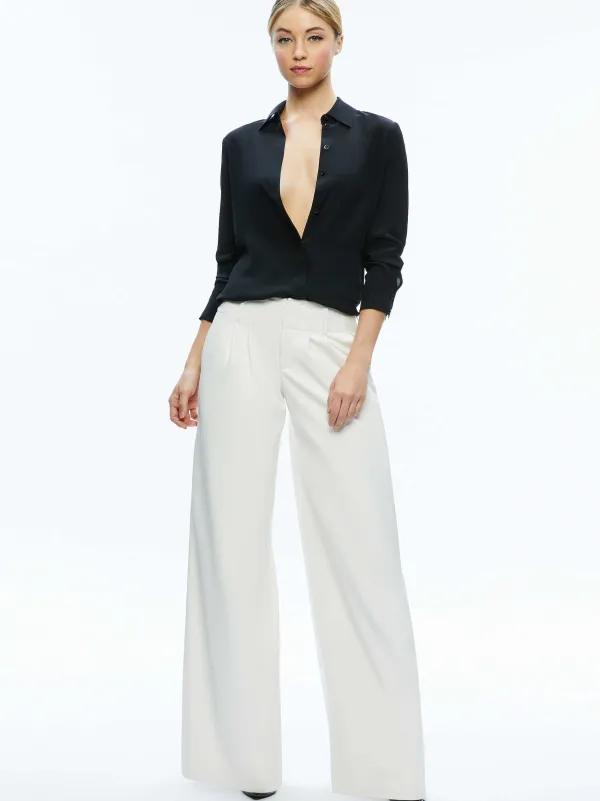 Women Alice and Olivia Anders Vegan Leather Low Rise Pant
