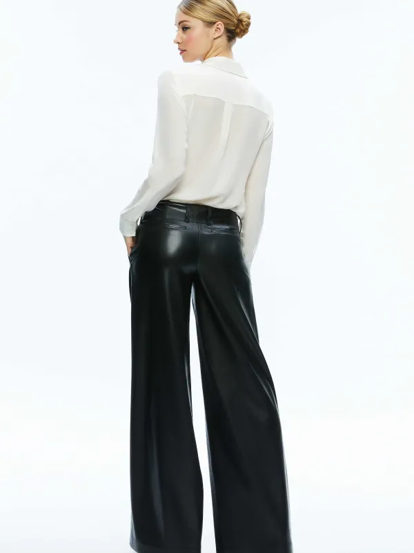 Women Alice and Olivia Anders Vegan Leather Low Rise Pant