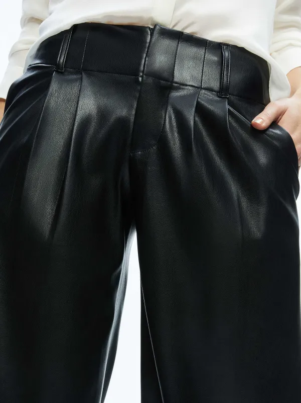 Women Alice and Olivia Anders Vegan Leather Low Rise Pant