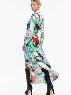 Women Alice and Olivia A+O X Basquiat Chassidy Maxi Shirt Dress