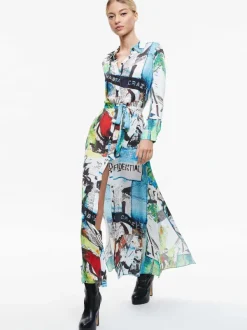Women Alice and Olivia A+O X Basquiat Chassidy Maxi Shirt Dress
