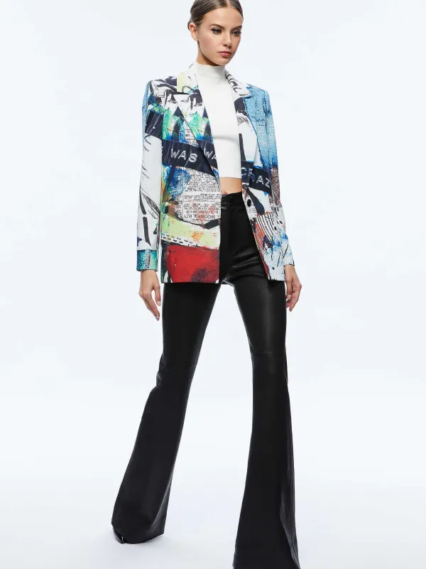 Women Alice and Olivia A+O X Basquiat Denny Blazer