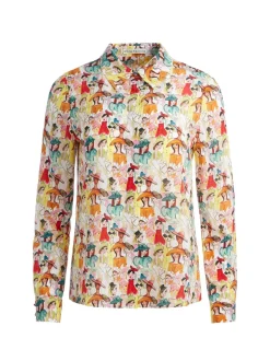 Women Alice and Olivia A+O X Blair Z Willa Placket Top