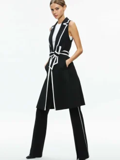 Women Alice and Olivia Aubrey Long Trench Vest
