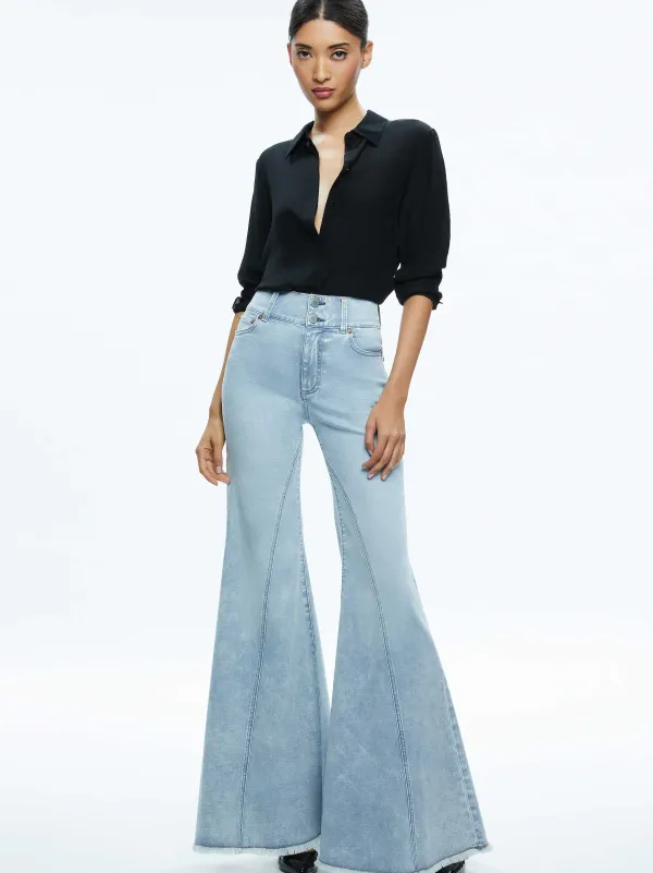 Women Alice and Olivia Beautiful Seamed Wide Leg Jean
