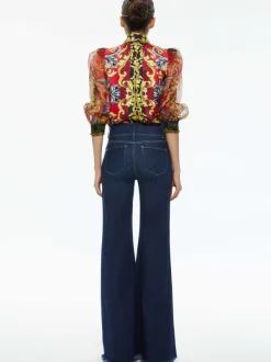 Women Alice and Olivia Beautiful Seamed Wide Leg Jean