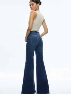 Women Alice and Olivia Beautiful Seamed Wide Leg Jean