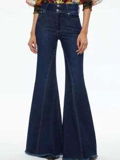 Women Alice and Olivia Beautiful Seamed Wide Leg Jean