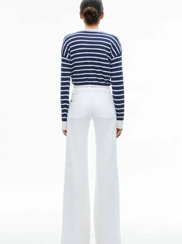 Women Alice and Olivia Bernetta Cropped Drawstring Pullover