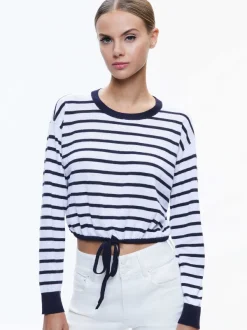 Women Alice and Olivia Bernetta Cropped Drawstring Pullover