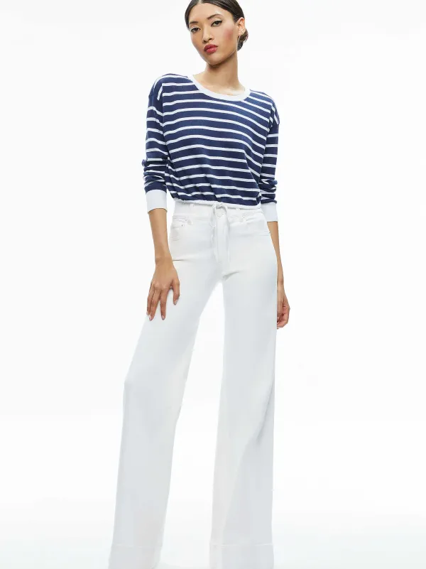 Women Alice and Olivia Bernetta Cropped Drawstring Pullover