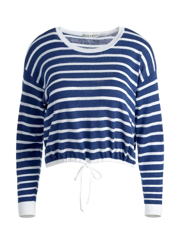 Women Alice and Olivia Bernetta Cropped Drawstring Pullover