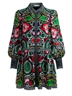 Women Alice and Olivia Bertha Blouson Sleeve Mini Dress