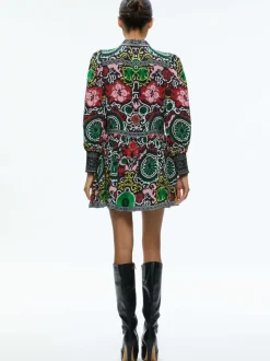 Women Alice and Olivia Bertha Blouson Sleeve Mini Dress