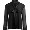 Women Alice and Olivia Brady Oversized Button Down With Bow Tie