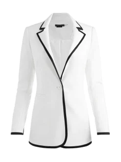 Women Alice and Olivia Breann Contrast Trim Blazer