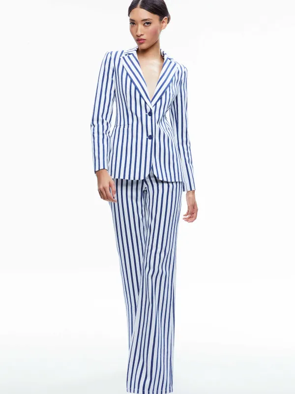 Women Alice and Olivia Breann Long Fitted Two Button Blazer