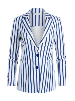 Women Alice and Olivia Breann Long Fitted Two Button Blazer
