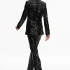 Women Alice and Olivia Breann Sequin Fitted Blazer + Lara Sequin Bootcut Pant