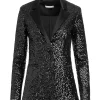 Women Alice and Olivia Breann Sequin Fitted Blazer