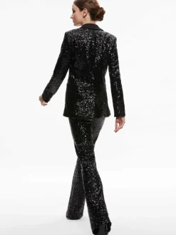 Women Alice and Olivia Breann Sequin Fitted Blazer