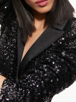 Women Alice and Olivia Breann Sequin Fitted Blazer