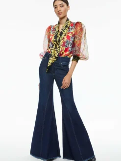 Women Alice and Olivia Brentley Tie Neck Blouse