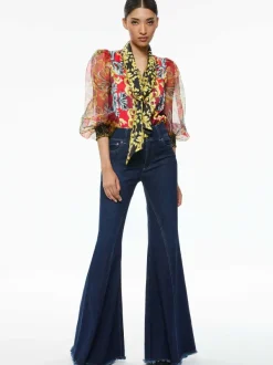 Women Alice and Olivia Brentley Tie Neck Blouse