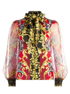 Women Alice and Olivia Brentley Tie Neck Blouse