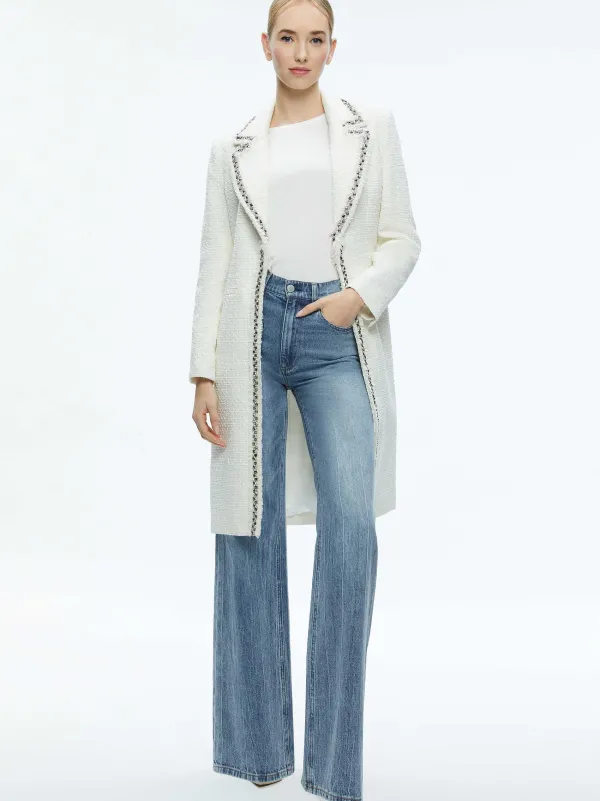 Women Alice and Olivia Bret Embellished Long Blazer