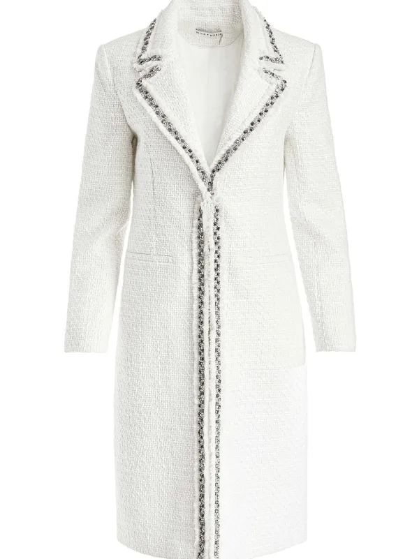 Women Alice and Olivia Bret Embellished Long Blazer