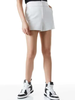 Women Alice and Olivia Cady High Waisted Leather Short