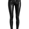 Women Alice and Olivia Cammy Vegan Leather Ultra Low Rise Moto Pant