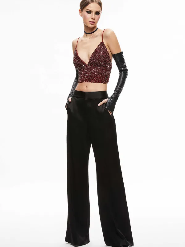 Women Alice and Olivia Carli Crystal Embellished Bra Top