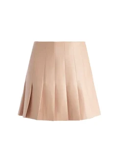 Women Alice and Olivia Carter Pleated Vegan Leather Mini Skirt