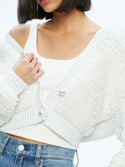 Women Alice and Olivia Casilda Faux Fur Cropped Cardigan
