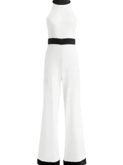 Women Alice and Olivia Cataline High Neck Wide Leg Jumpsuit