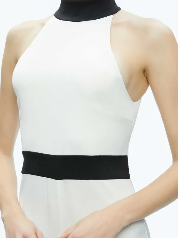Women Alice and Olivia Cataline High Neck Wide Leg Jumpsuit