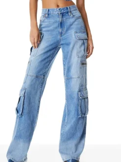 Women Alice and Olivia Cay Baggy Cargo Jeans